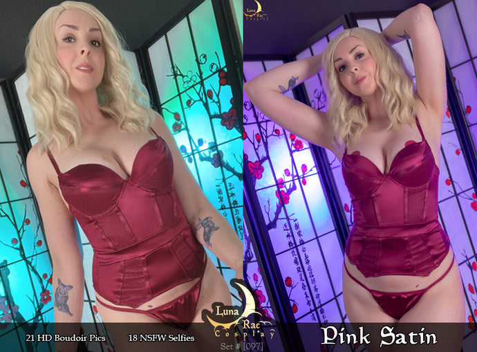 Pink Satin Luna Lingerie Photo Set [#097]